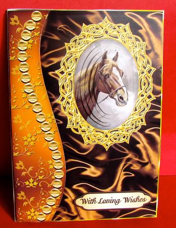 Horse Portrait A5 Pyramid Card Front by Christine Pagan
