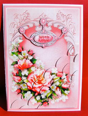 Deep Pink Roses on an Arched Frame Corner Stacker by Christine Pagan