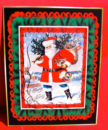 Santa Vintage Frilled Border by Christine Pagan