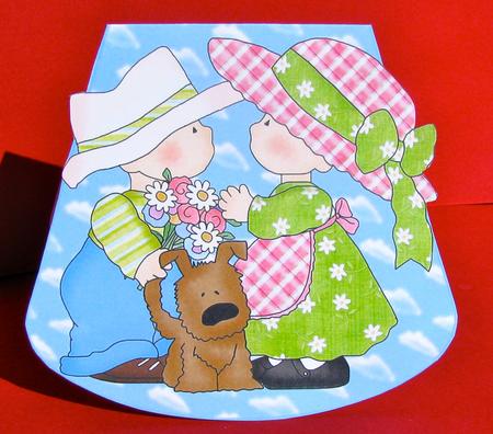 A4 a Couple of Cuties-wobble Card by Christine Pagan