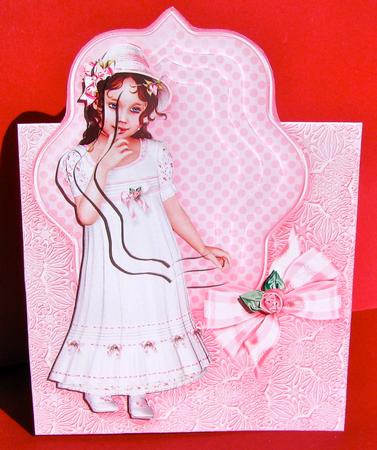 Pretty Girl in a Lace Dress Over the Edge Pyramage by Christine Pagan