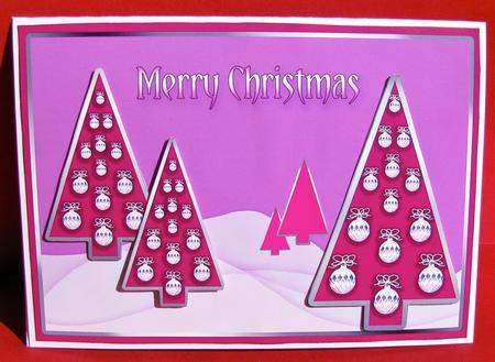 Purple Contemporary Christmas Trees Decoupage by Christine Pagan