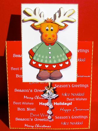 Over the Edge Reindeer Christmas Card by Christine Pagan
