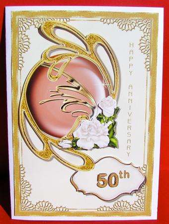 Anniversar of 50 Years Card Topper by Christine Pagan