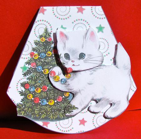 Kitty with Christmas Tree by Christine Pagan