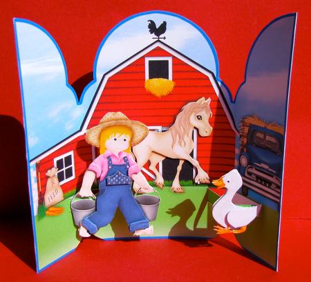 Gatefold Pop Up the Farm Horse by Christine Pagan