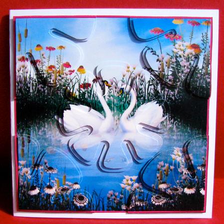 Swans in Love Petal Stacker by Christine Pagan