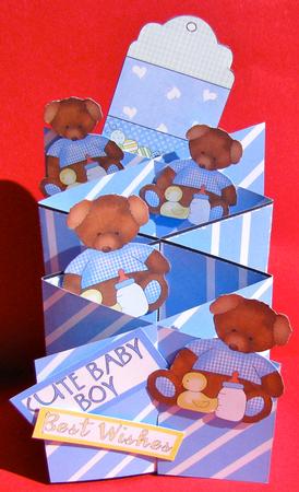 Tatty Ted Baby Boy Cascade Card Kit by Christine Pagan