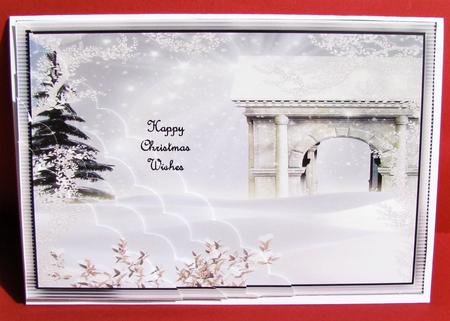 Beautiful Winter Scene Scallop Corner Stacker by Christine Pagan