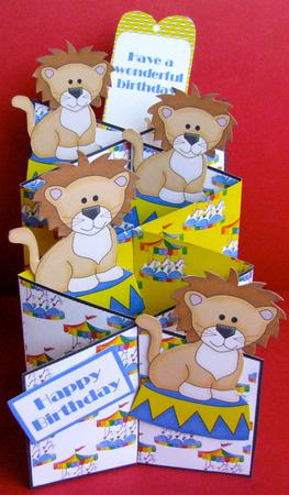 Circus Lion Cascade Card Kit by Christine Pagan