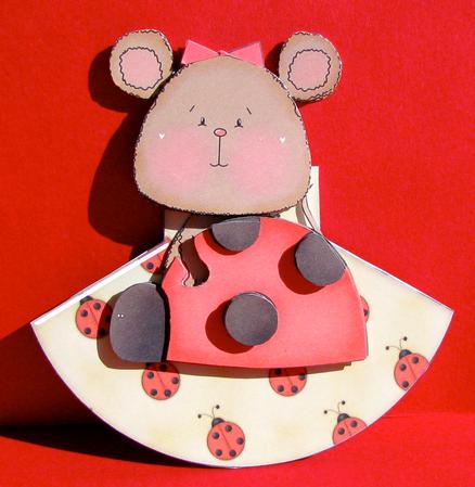 Mouse & Lady Bug Wobble Card by Christine Pagan