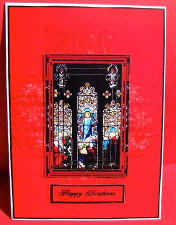Stained Glass Window Christmas Card by Christine Pagan