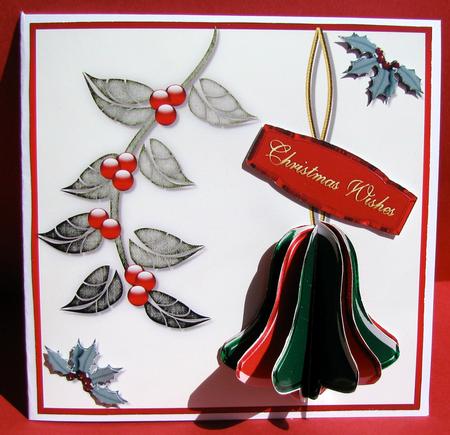 3D Christmas Bell 2 and Card Front by Christine Pagan