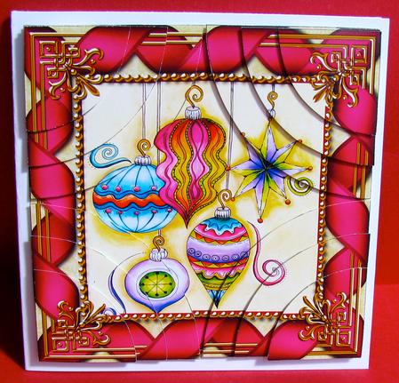 Christmas Decorations All 4 Rounded Corner Card Front by Christine Pagan