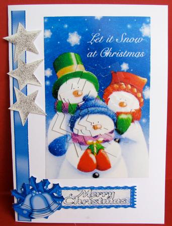 3 Happy Snowmen Star Pyramid by Christine Pagan