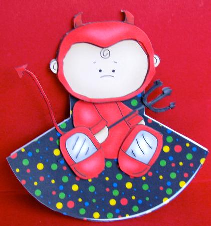 Little Devil Halloween Wobble Card by Christine Pagan