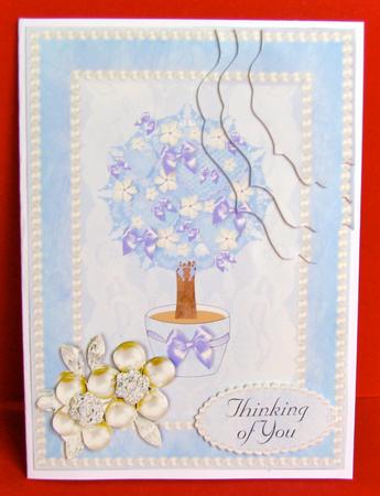 Blue Pearl Frame & Tree of Hearts - Best of Both Worlds Card by Christine Pagan