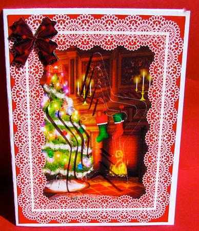 Christmas Tree, a Glowing Fire and the Stockings Hanging by Christine Pagan