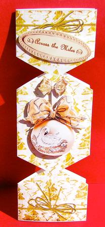 Gold Christmas Cracker Shaped Card by Christine Pagan