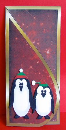 Penquin Tear Drop Card by Christine Pagan