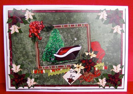 Christmas Flowers Shell Edged Stacker by Christine Pagan
