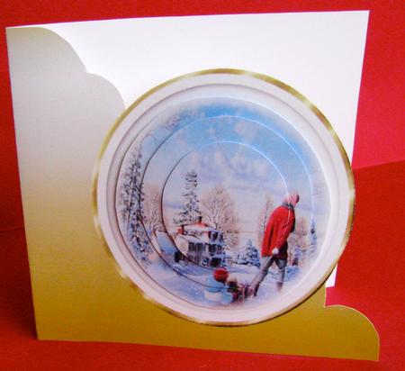 Snow Scene Square Card by Christine Pagan