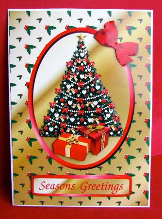 Oh Christmas Tree Decoupage Quick Card Front by Christine Pagan