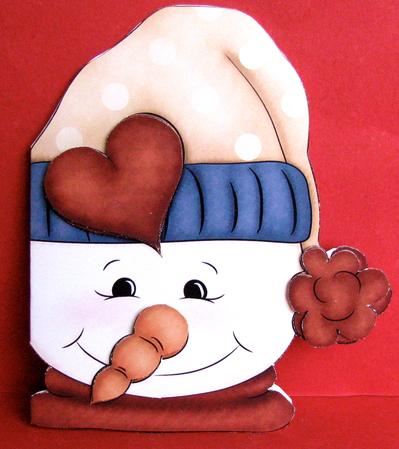 Snowman Cut and Fold Card by Christine Pagan