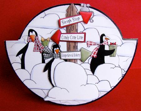 Candy Cane Lane Wobble Over the Top Card by Christine Pagan