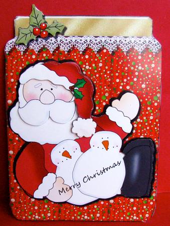 Santa & Snowmen Jar Card Topper by Christine Pagan