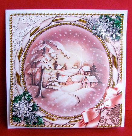 Snowy Town 5inch Bottom Scallop Stacker by Christine Pagan
