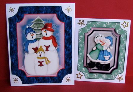 Snowmen Toppers for 2 Cards by Christine Pagan