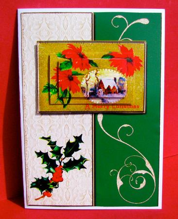 Cottage Scene with Poinsettia by Christine Pagan