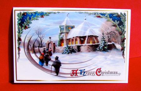 Oval Church Service at Christmas by Christine Pagan