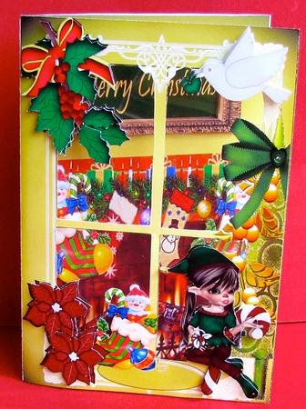 Inside Out Dimensional Card Christmas Window by Christine Pagan