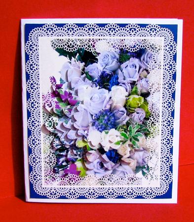 Blues and Lilacs Lace Topper by Christine Pagan