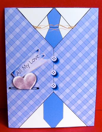 Vest & Tie Card in Purple by Christine Pagan