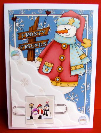 Frosty Friends Jolly Snowman Wavy Corner Stacker by Christine Pagan