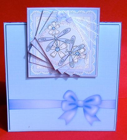 Dreamy Dragonfly Easy Over the Edge Card N Spiral Pyramid by Christine Pagan