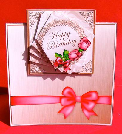 Roses and Lace Easy Over the Edge Card N Spiral Pyramid by Christine Pagan