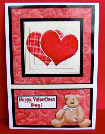 Two Hearts Teddy Love Valentines Card by Christine Pagan