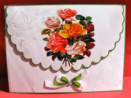 Floral Scalloped Edge Envelope Card with Topper by Christine Pagan