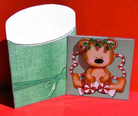 Rounded Envelope Card - Christmas Bears by Christine Pagan