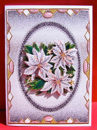 Silver Cameo, Pink Gems and White Poinsettias by Christine Pagan