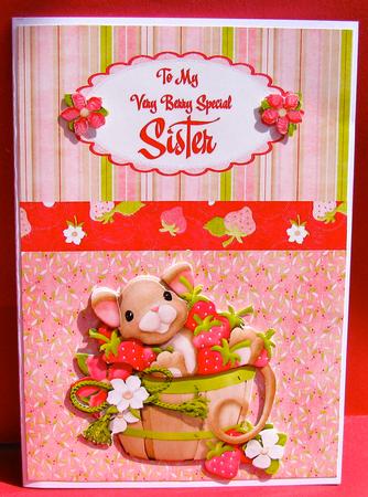 Berry Special Sister Mouse Card by Christine Pagan