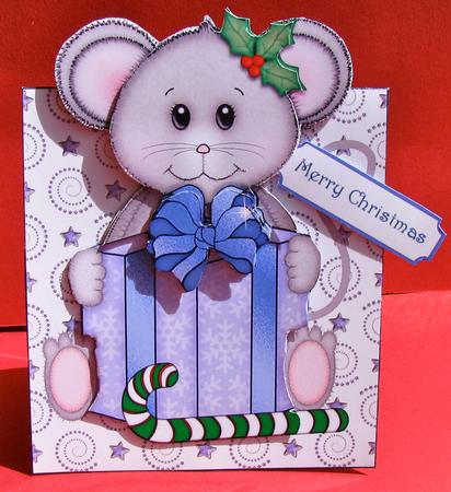 Happy Christmouse Over the Edge by Christine Pagan