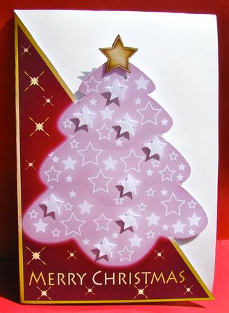 Bright Christmas Tree in Burgundy by Christine Pagan