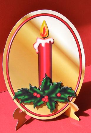 Christmas Candle Plate Card with Decoupage by Christine Pagan