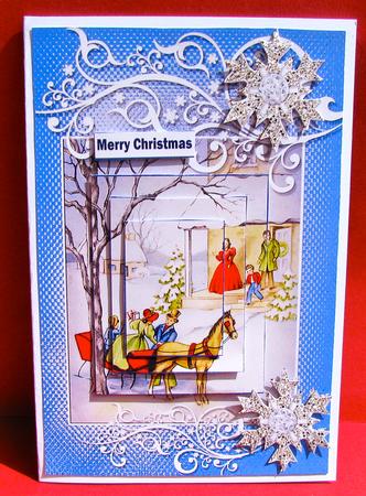 Horse and Carriage at Christmas Merry Christmas by Christine Pagan