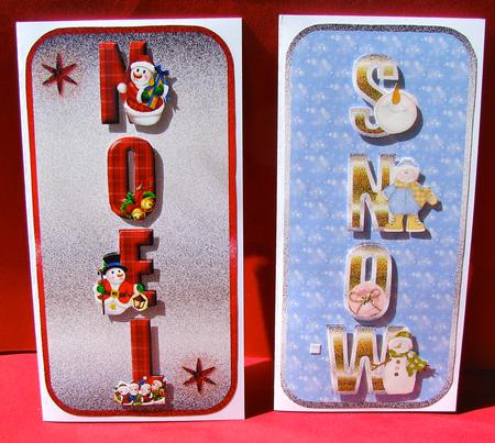 Snow and Noel Word Toppers by Christine Pagan
